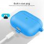 Etui silikonowe z karabińczykiem do AirPods 3 - niebieskie