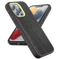 Mutural etui świecące w ciemności z powierzchnią tekstylną do iPhone 13 Pro Max - czarny
