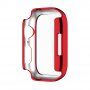 Metalowy pokrowiec ochronny ze szkłem hartowanym do Apple Watch 45mm - czerwony