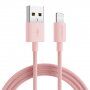 Joyroom kabel USB-A do transmisji danych i ładowania w oplocie / Lightning dla iPhone'a / iPad / iPod / AirPods - 2 m - różowy