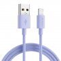 Joyroom kabel USB-A do transmisji danych i ładowania w oplocie / Lightning dla iPhone'a / iPad / iPod / AirPods - 2 m - fioletowy