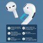 Bezprzewodowe słuchawki bluetooth WK TWS V4 dla urządzeń Apple - biała