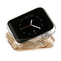 BASEUS ultra cienki gumowy futerał dla Apple Watch 38mm (gr. 0,65 mm) – złoty