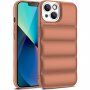 Pokrowiec ochronny z podkładkami dla iPhone 13 Pro Max - brązowe