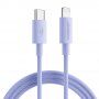 Pleciony kabel dla ładowania i transmisji danych Joyroom PD 20W USB-C / Lightning dla iPhone / iPad / iPod / AirPods - 2 m - fioletowy