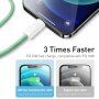 Baseus pleciony kabel USB-C / Lightning PD 20W dla szybkiego ładowania i transmisji danych dla iPhone / iPad / iPod / AirPods - 1 m - zielone