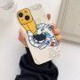 Miękki plastikowy pokrowiec astronautę w kosmosie dla iPhone 13 Pro Max - beżowe