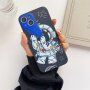 Miękki plastikowy pokrowiec astronautę z teleskopem dla iPhone 12 Pro Max - ciemnoniebieski