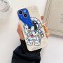 Miękki plastikowy pokrowiec astronautę z teleskopem dla iPhone 13 Pro - beżowe