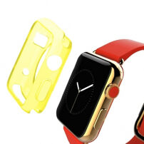 HAWEEL cienkie przezroczyste etui ochronne do Apple Watch 38mm – żółte