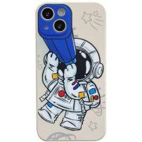 Miękki plastikowy pokrowiec astronautę z teleskopem dla iPhone 11 Pro - beżowe