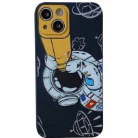 Miękki plastikowy pokrowiec astronautę w kosmosie dla iPhone 13 Pro Max - czarny