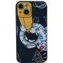 Miękki plastikowy pokrowiec astronautę w kosmosie dla iPhone 13 Pro - czarny