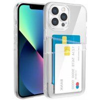 Przezroczysty pokrowiec z kieszenią na karty iPhone 12 Pro Max - przezroczyste