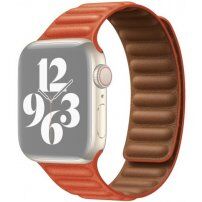 Skórzany pasek ściągający dla Apple Watch 42mm / 41mm / 40mm / 38mm - ceglasty