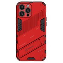 Trwałe etui ochronne ze stojakiem do iPhone 13 Pro Max - czerwony