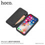 HOCO luksusowy pokrowiec flip ze skóry sztucznej dla Apple iPhone XS / iPhone X - czarny