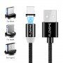 FLOVEME Round kabel magnetyczny USB-A / USB-C / Micro USB / Lightning dla iPhone / iPad / iPod / AirPods - 1 m - czarny