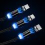 FLOVEME Round kabel magnetyczny USB-A / USB-C / Micro USB / Lightning dla iPhone / iPad / iPod / AirPods - 1 m - czarny