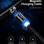 FLOVEME Round kabel magnetyczny USB-A / USB-C / Micro USB / Lightning dla iPhone / iPad / iPod / AirPods - 1 m - czarny