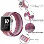 Pasek nylonowy w paski dla Apple Watch 42mm / 41mm / 40mm / 38mm - jagodowy