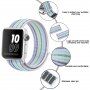 Pasek nylonowy w paski dla Apple Watch 42mm / 41mm / 40mm / 38mm - niebiesko-zielony