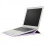Uniwersalna koperta ze sztucznej skóry z podstawką dla MacBook do 16" - liliowa