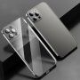 Półprzezroczyste etui przeciw odciskom palców z ramką z metaliczną powłoką do iPhone 11 - czarny