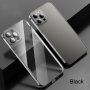 Półprzezroczyste etui przeciw odciskom palców z ramką z metaliczną powłoką do iPhone 11 - czarny