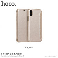 HOCO pokrowiec flip dla Apple iPhone XS / iPhone X - złoty