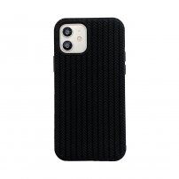 Silikonowe etui z plecionym wzorem do iPhone 13 - czarny