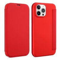 Pokrowiec portfelowy z silikonu i skóry PU do iPhone 13 Pro - czerwony