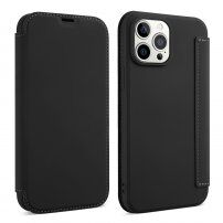 Pokrowiec portfelowy z silikonu i skóry PU do iPhone 13 - czarne