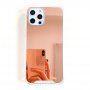 Etui z powierzchnią lustrzaną do iPhone 13 mini - różowo-złoty