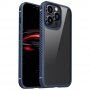 Przezroczyste etui odporne na uderzenia z teksturą karbonu do iPhone 13 Pro Max - niebieskie