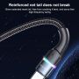 Usams świecący kabel do transmisji danych i ładowania w oplocie PD USB-C / USB-C do iPhone / iPad / MacBook / AirPods - 1,2 m - złote
