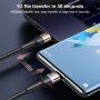 Usams świecący kabel do transmisji danych i ładowania w oplocie PD USB-C / USB-C do iPhone / iPad / MacBook / AirPods - 1,2 m - złote