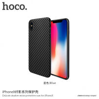 HOCO etui z teksturą karbonową dla Apple iPhone XS / iPhone X - czarne