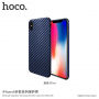 HOCO etui z teksturą karbonową dla Apple iPhone XS / iPhone X - ciemnoniebieskie