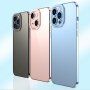Etui przezroczyste z metalizowaną krawędzią dla iPhone 11 - niebieskie