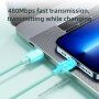 Pleciony kabel dla ładowania i transmisji danych Joyroom PD 20W USB-C / Lightning dla iPhone / iPad / iPod / AirPods - 2 m - fioletowy