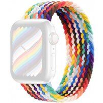 Nylonowy pasek ze wzorem warkocza do Apple Watch 42mm / 41mm / 40mm / 38mm - XS - tęcza