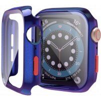Pokrowiec ochronny ze szkłem hartowanym dla Apple Watch 38mm - niebieskie
