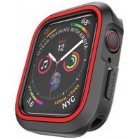 Pokrowiec silikonowy do Apple Watch 40mm - czarny - czerwony