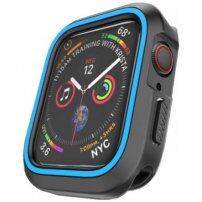 Pokrowiec silikonowy do Apple Watch 40mm - czarny - niebieski