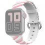 Przeplatany silikonowy pasek do Apple Watch Ultra 49mm / 46mm / 45mm / 44mm / 42mm - biało-różowe