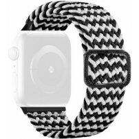 Pasek z plecionym wzorem do Apple Watch 42mm / 41mm / 40mm / 38mm - czarno-biały