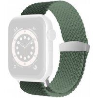 Nylonowy pleciony pasek z przesuwaną klamrą dla Apple Watch Ultra 49mm / 46mm / 45mm / 44mm / 42mm - oliwkowe