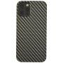 Etui ochronne z teksturą włókien karbonowych do iPhone 12 Pro Max - szaro-czarne