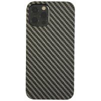 Etui ochronne z teksturą włókien karbonowych do iPhone 12 Pro Max - szaro-czarne